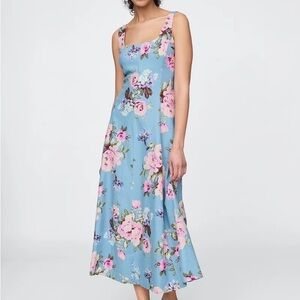 GAP Floral Midi Dress in Pink and Blue